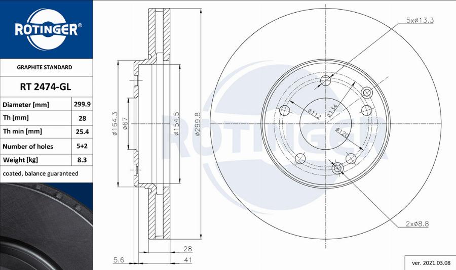 Rotinger RT 2474-GL - Kočioni disk www.molydon.hr