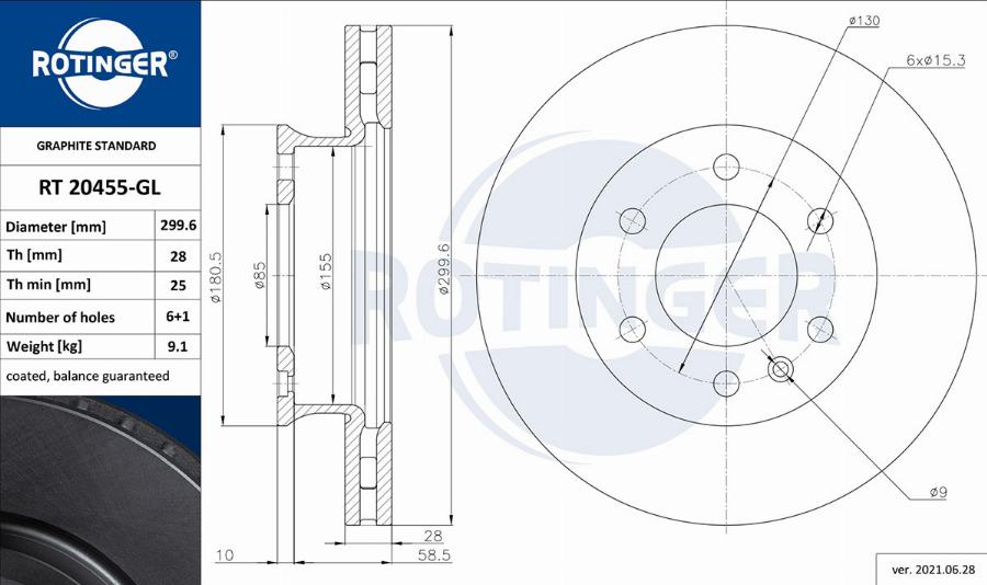 Rotinger RT 20455-GL - Kočioni disk www.molydon.hr