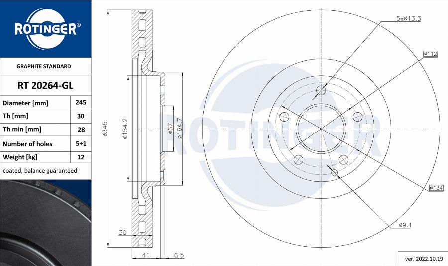 Rotinger RT 20264-GL - Kočioni disk www.molydon.hr