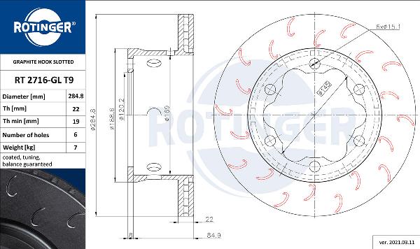 Rotinger RT 2716-GL T9 - Kočioni disk www.molydon.hr