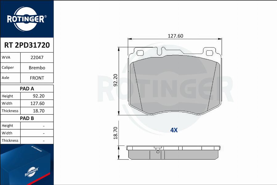 Rotinger RT 2PD31720 - Komplet Pločica, disk-kočnica www.molydon.hr