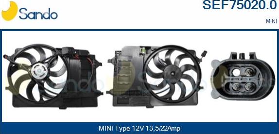 Sando SEF75020.0 - Elektromotor, ventilator hladnjaka www.molydon.hr