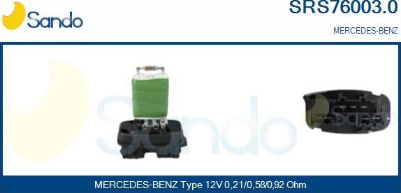 Sando SRS76003.0 - Otpornik, ventilator kabine/unutrasnjeg prostora www.molydon.hr