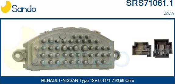 Sando SRS71061.1 - Otpornik, ventilator kabine/unutrasnjeg prostora www.molydon.hr