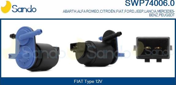 Sando SWP74006.0 - Pumpa za tekućinu za pranje, pranje vjetrobrana www.molydon.hr