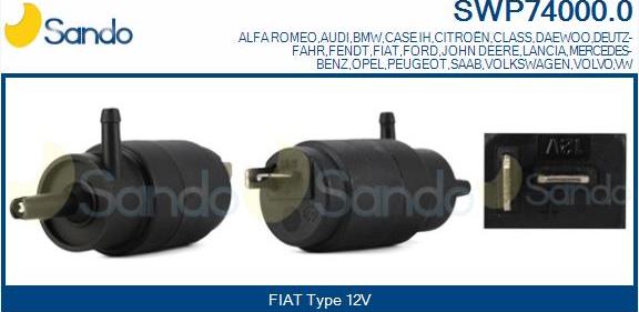 Sando SWP74000.0 - Pumpa za tekućinu za pranje, pranje vjetrobrana www.molydon.hr