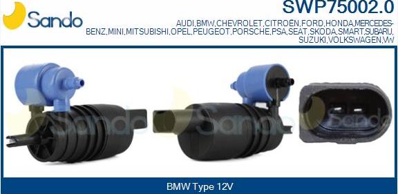 Sando SWP75002.0 - Pumpa za tekućinu za pranje, pranje vjetrobrana www.molydon.hr
