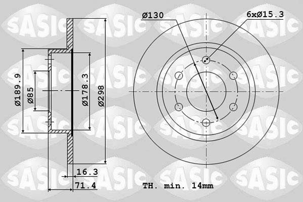 Sasic 6106071 - Kočioni disk www.molydon.hr
