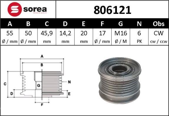 Sera 806121 - Remenica, alternator www.molydon.hr