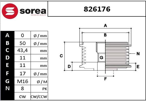 Sera 826176 - Remenica, alternator www.molydon.hr
