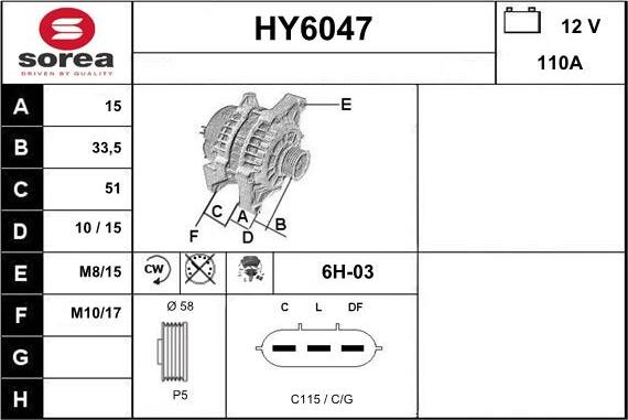 Sera HY6047 - Alternator www.molydon.hr