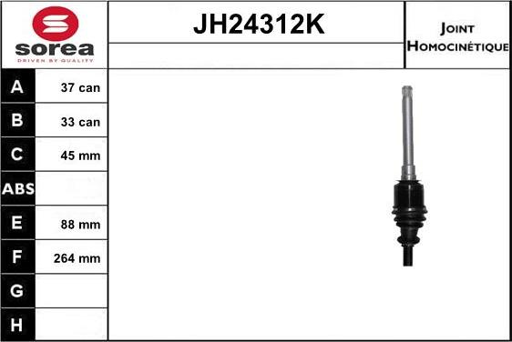 Sera JH24312K - Kardan, Pogonska osovina www.molydon.hr