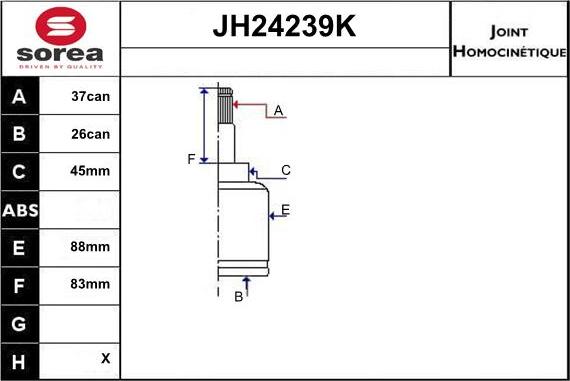 Sera JH24239K - Kardan, Pogonska osovina www.molydon.hr