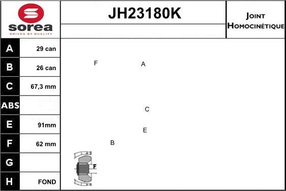 Sera JH23180K - Kardan, Pogonska osovina www.molydon.hr