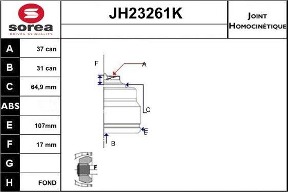 Sera JH23261K - Kardan, Pogonska osovina www.molydon.hr