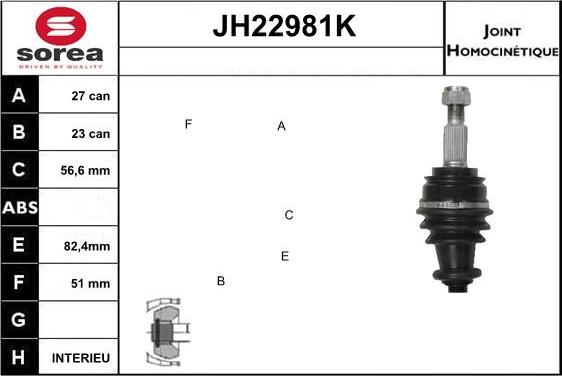 Sera JH22981K - Kardan, Pogonska osovina www.molydon.hr