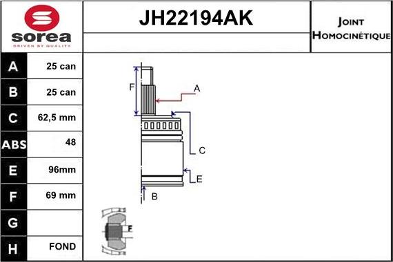 Sera JH22194AK - Kardan, Pogonska osovina www.molydon.hr