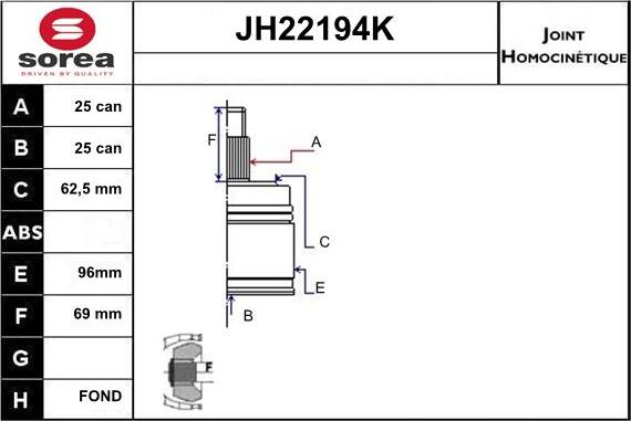 Sera JH22194K - Kardan, Pogonska osovina www.molydon.hr