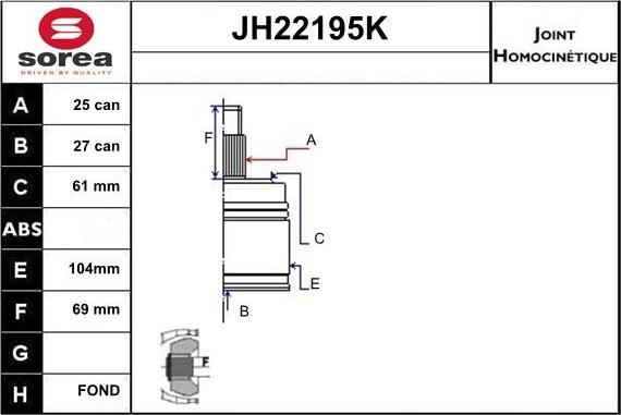 Sera JH22195K - Kardan, Pogonska osovina www.molydon.hr
