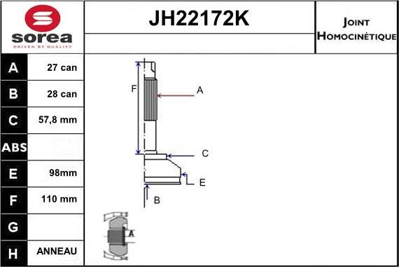 Sera JH22172K - Kardan, Pogonska osovina www.molydon.hr
