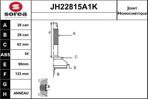 Sera JH22815A1K - Kardan, Pogonska osovina www.molydon.hr