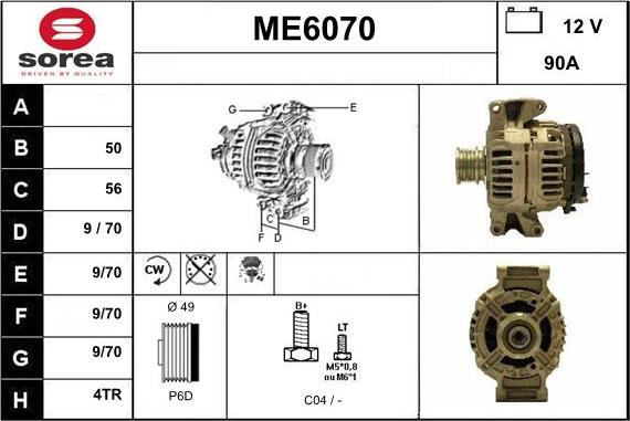Sera ME6070 - Alternator www.molydon.hr
