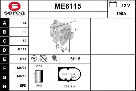 Sera ME6115 - Alternator www.molydon.hr
