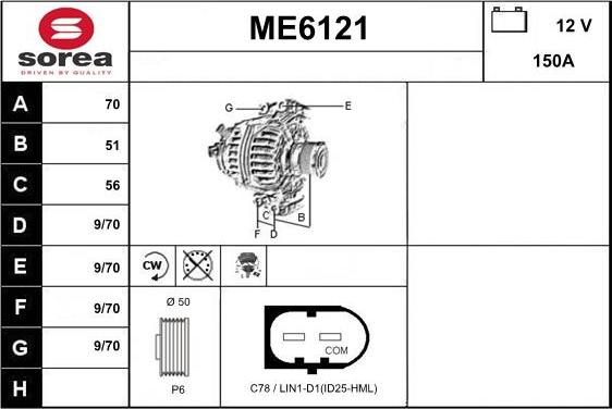 Sera ME6121 - Alternator www.molydon.hr