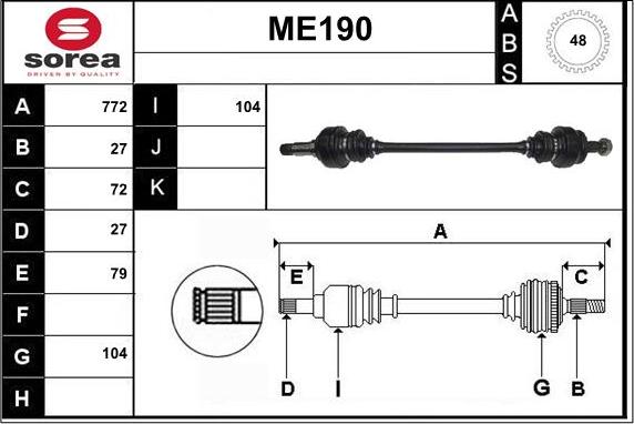Sera ME190 - Pogonska osovina www.molydon.hr