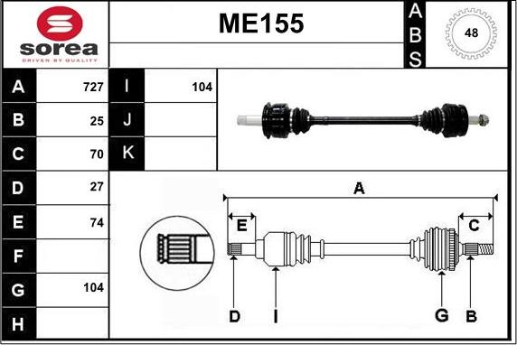 Sera ME155 - Pogonska osovina www.molydon.hr