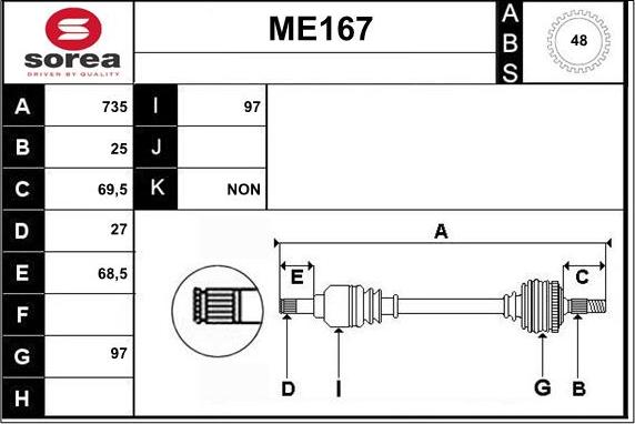 Sera ME167 - Pogonska osovina www.molydon.hr
