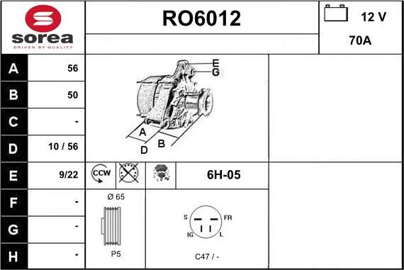 Sera RO6012 - Alternator www.molydon.hr