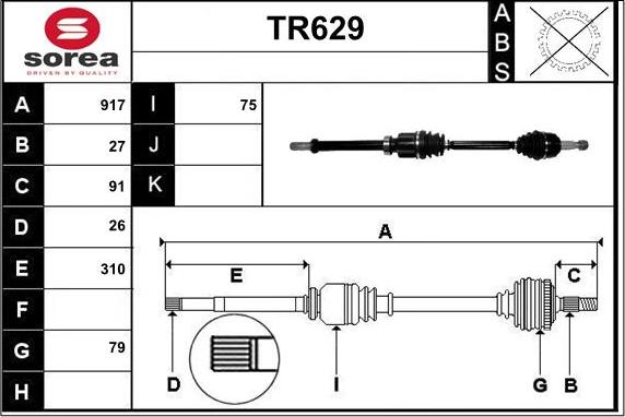 Sera TR629 - Pogonska osovina www.molydon.hr