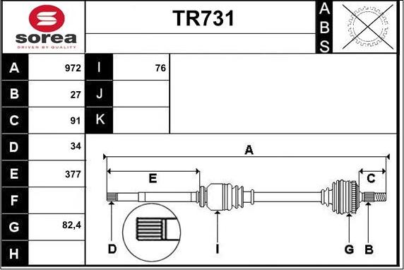 Sera TR731 - Pogonska osovina www.molydon.hr