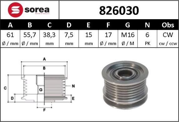 SNRA 826030 - Remenica, alternator www.molydon.hr