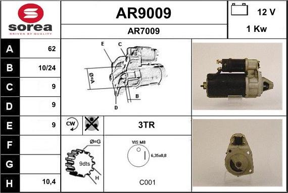 SNRA AR9009 - Starter www.molydon.hr