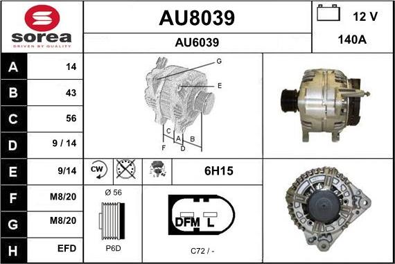 SNRA AU8039 - Alternator www.molydon.hr