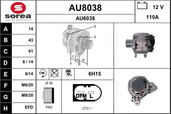 SNRA AU8038 - Alternator www.molydon.hr