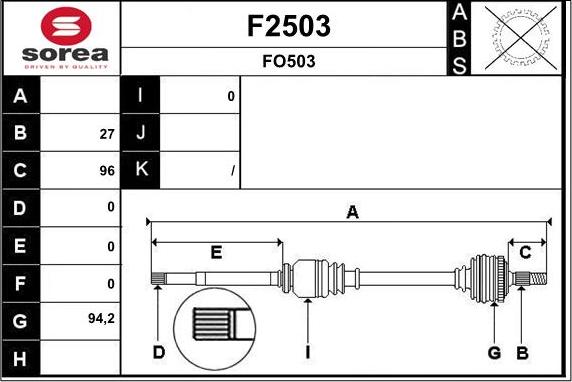 SNRA F2503 - Pogonska osovina www.molydon.hr