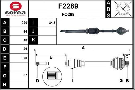 SNRA F2289 - Pogonska osovina www.molydon.hr