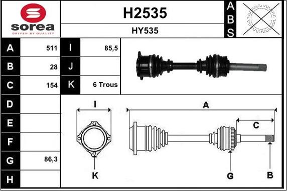 SNRA H2535 - Pogonska osovina www.molydon.hr
