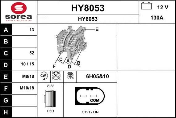 SNRA HY8053 - Alternator www.molydon.hr