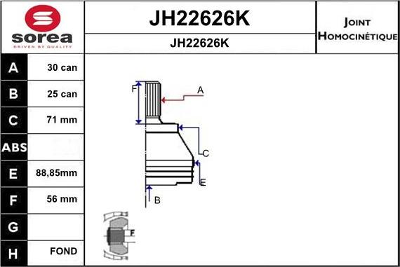 SNRA JH22626K - Kardan, Pogonska osovina www.molydon.hr