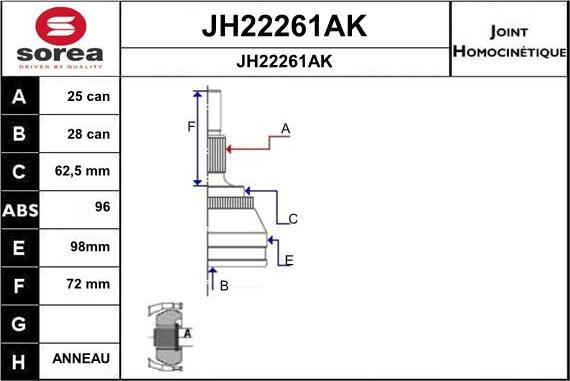 SNRA JH22261AK - Kardan, Pogonska osovina www.molydon.hr