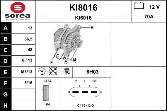 SNRA KI8016 - Alternator www.molydon.hr
