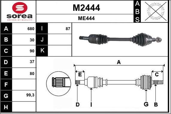 SNRA M2444 - Pogonska osovina www.molydon.hr