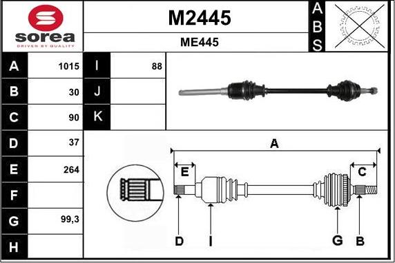 SNRA M2445 - Pogonska osovina www.molydon.hr