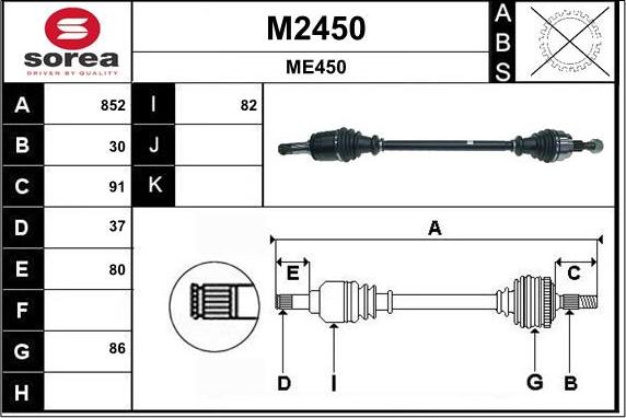 SNRA M2450 - Pogonska osovina www.molydon.hr