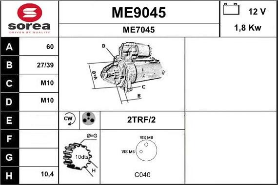 SNRA ME9045 - Starter www.molydon.hr