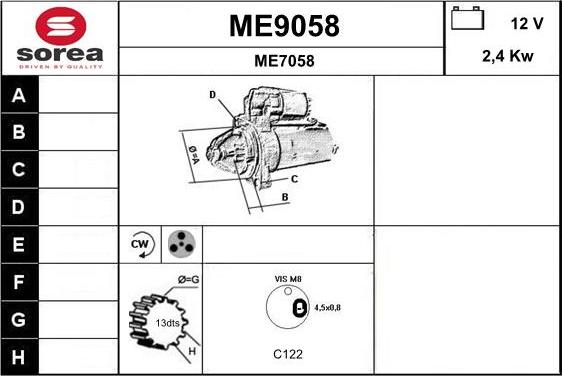 SNRA ME9058 - Starter www.molydon.hr